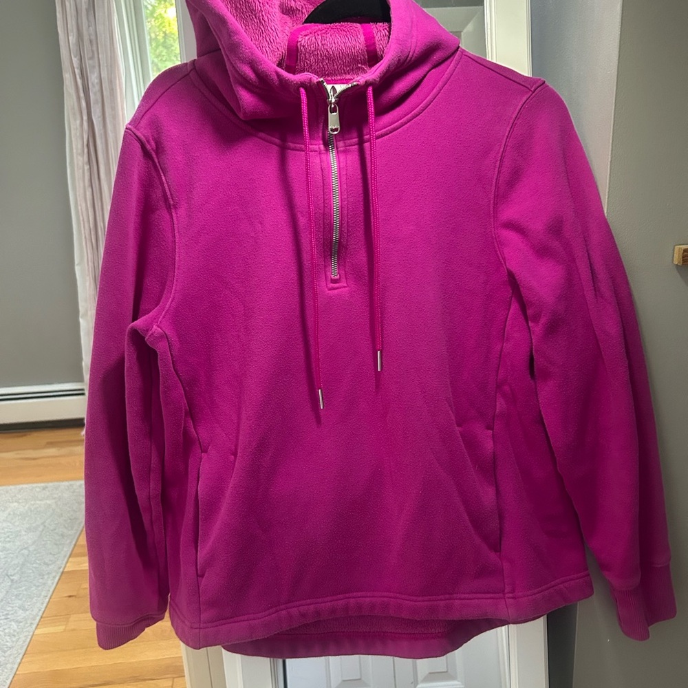 Athleta cozy karma pink  hoodie half zip